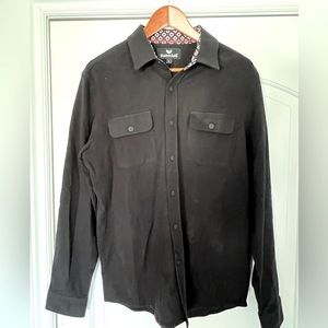 Buttercloth Brand, Black, Twighlight Canvas button down shirt. Large.
